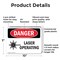 Signmission Radiation & Laser Sign, 7 in H x 10 in W, Plastic, Rectangle OS-2PACK-DS-P-710-L-1412 - alternate 2